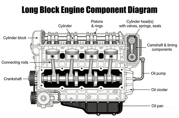 Long Block Engine Component Diagram