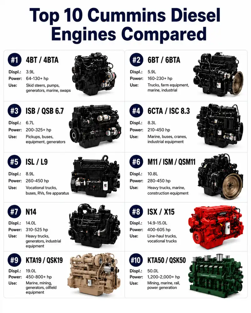 Top 10 Cummins Diesel Engines